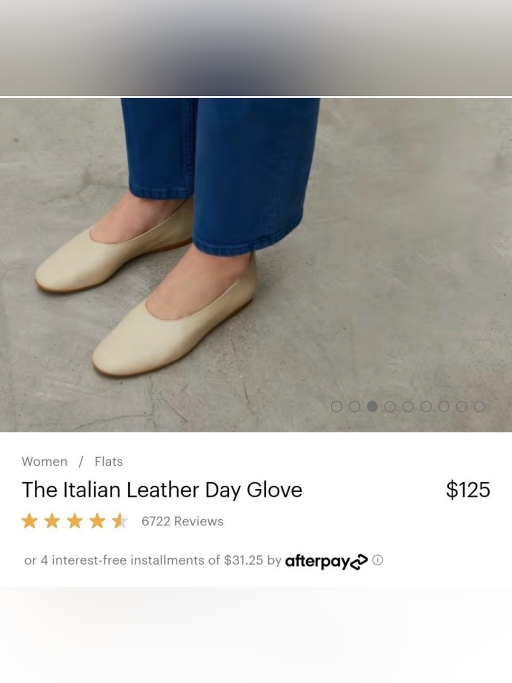 Everlane Day Glove Italian Leather Ballet Flats | Size 7.5 | Nude Beige/Tan
